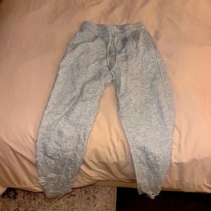 Alo ripped style grey sweats, size XS